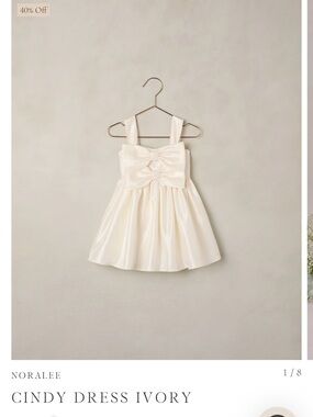 Noralee Cindy Girls' Ivory Bow-Front Formal Dress